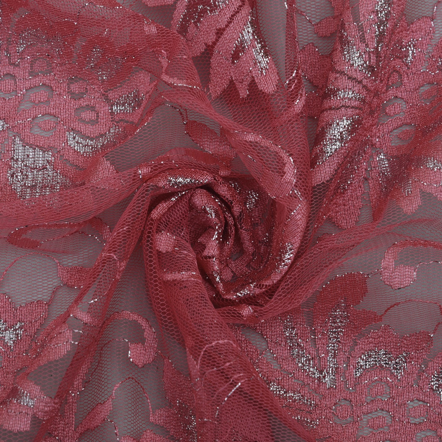 Pink Color Chantilly Lace Fabric