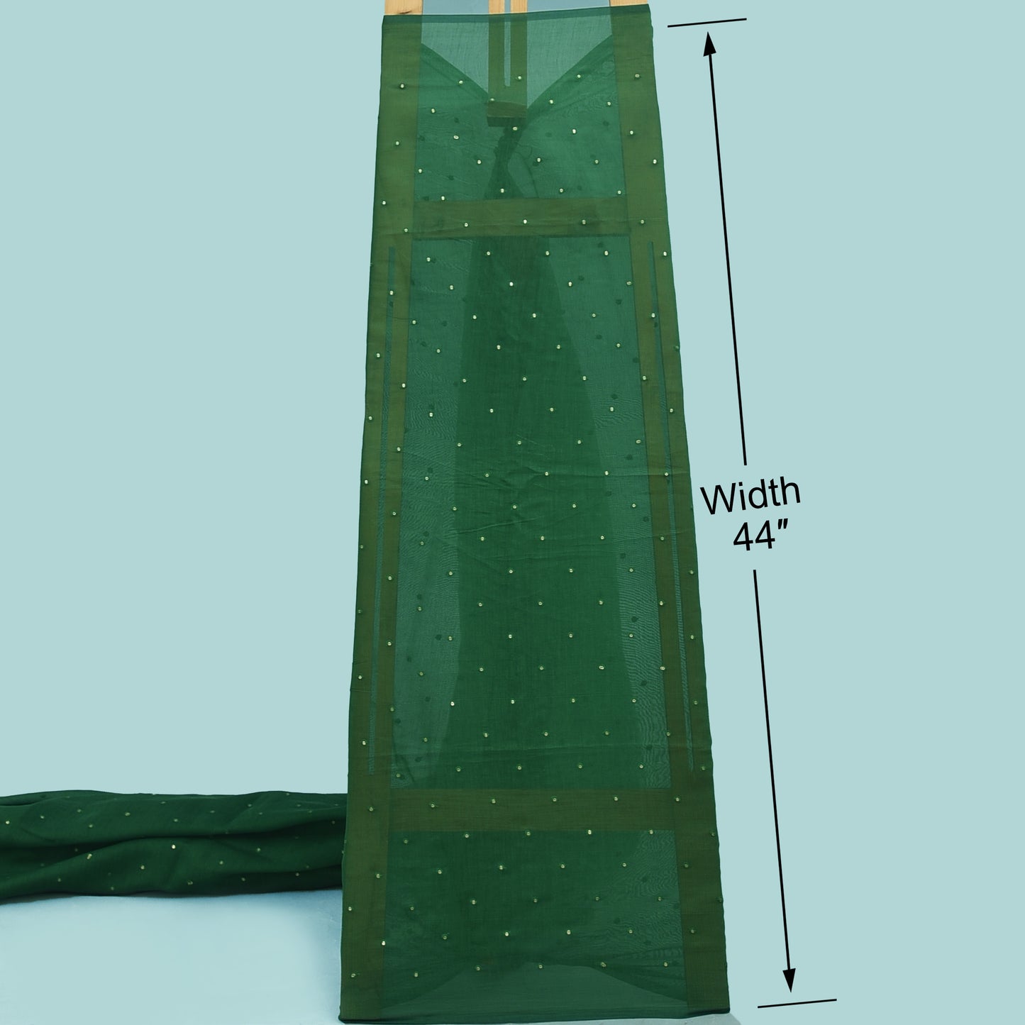 Bottle Green Color Chanderi Booti Fabric