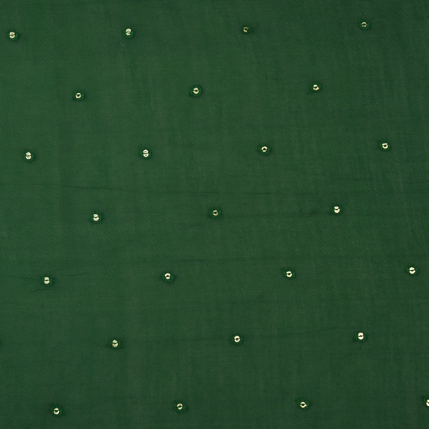 Bottle Green Color Chanderi Booti Fabric