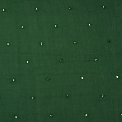 Bottle Green Color Chanderi Booti Fabric