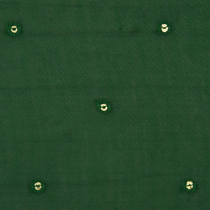 Bottle Green Color Chanderi Booti Fabric