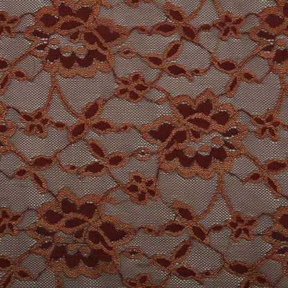 Brown Color Chantilly Net Fabric