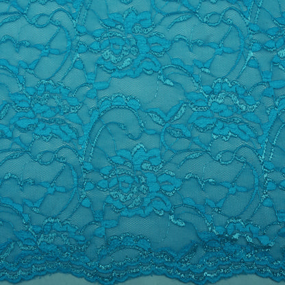 Blue Color Chantilly Lace Fabric