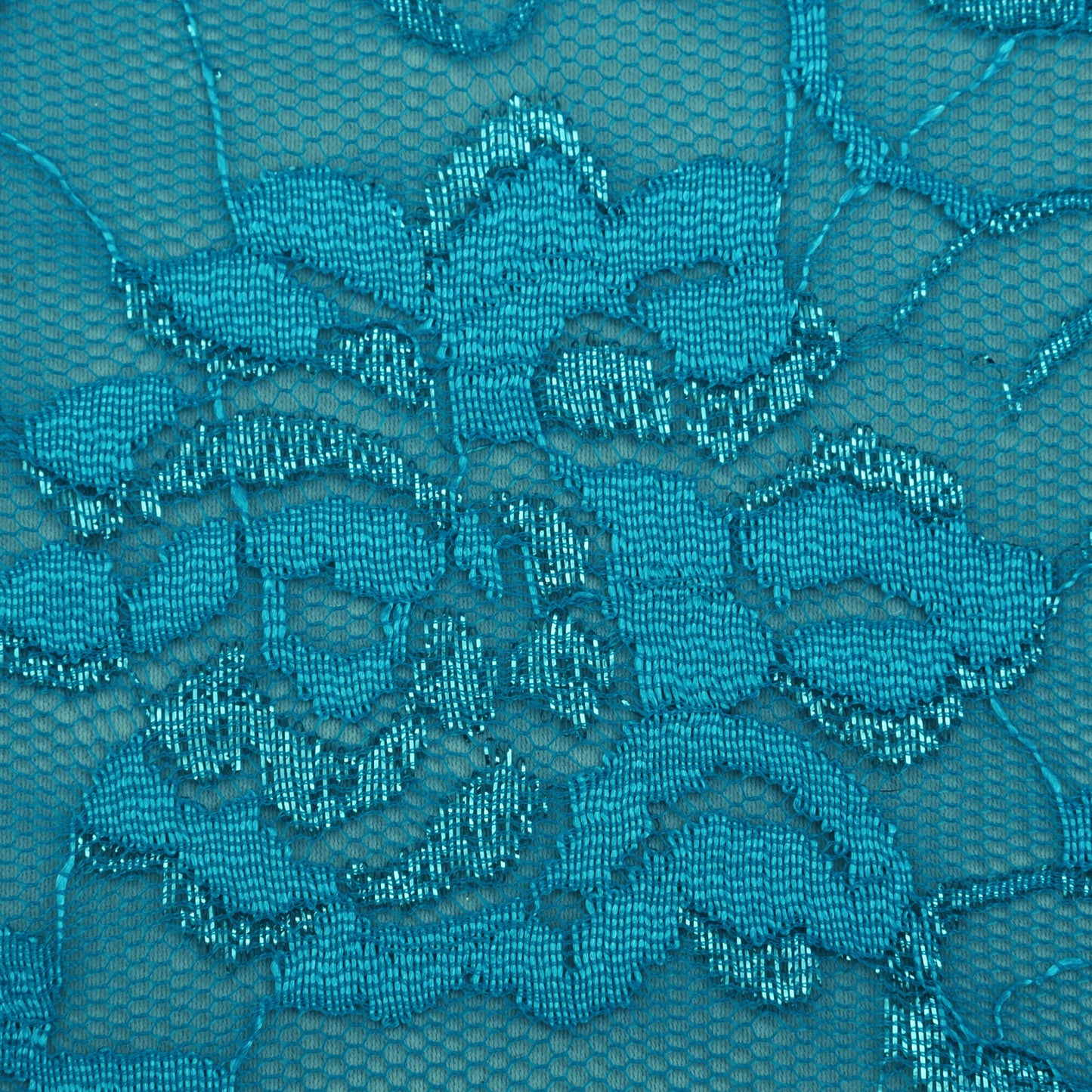 Blue Color Chantilly Lace Fabric