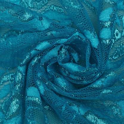 Blue Color Chantilly Lace Fabric