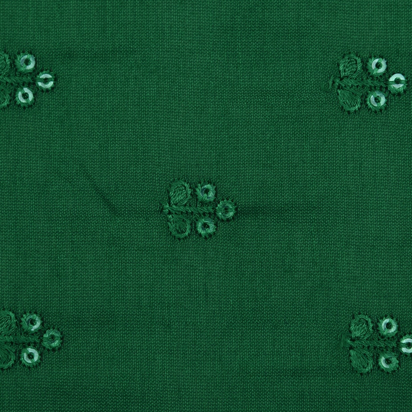 Bottle Green Color Chanderi Booti Fabric
