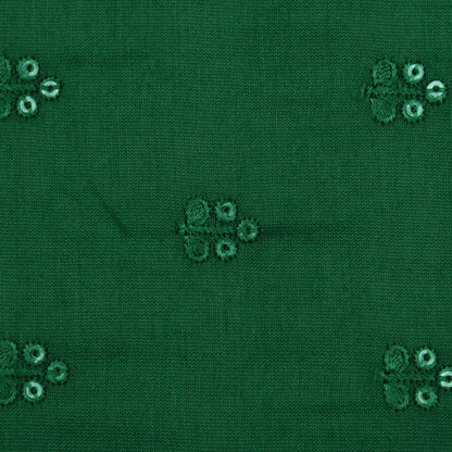 Bottle Green Color Chanderi Booti Fabric