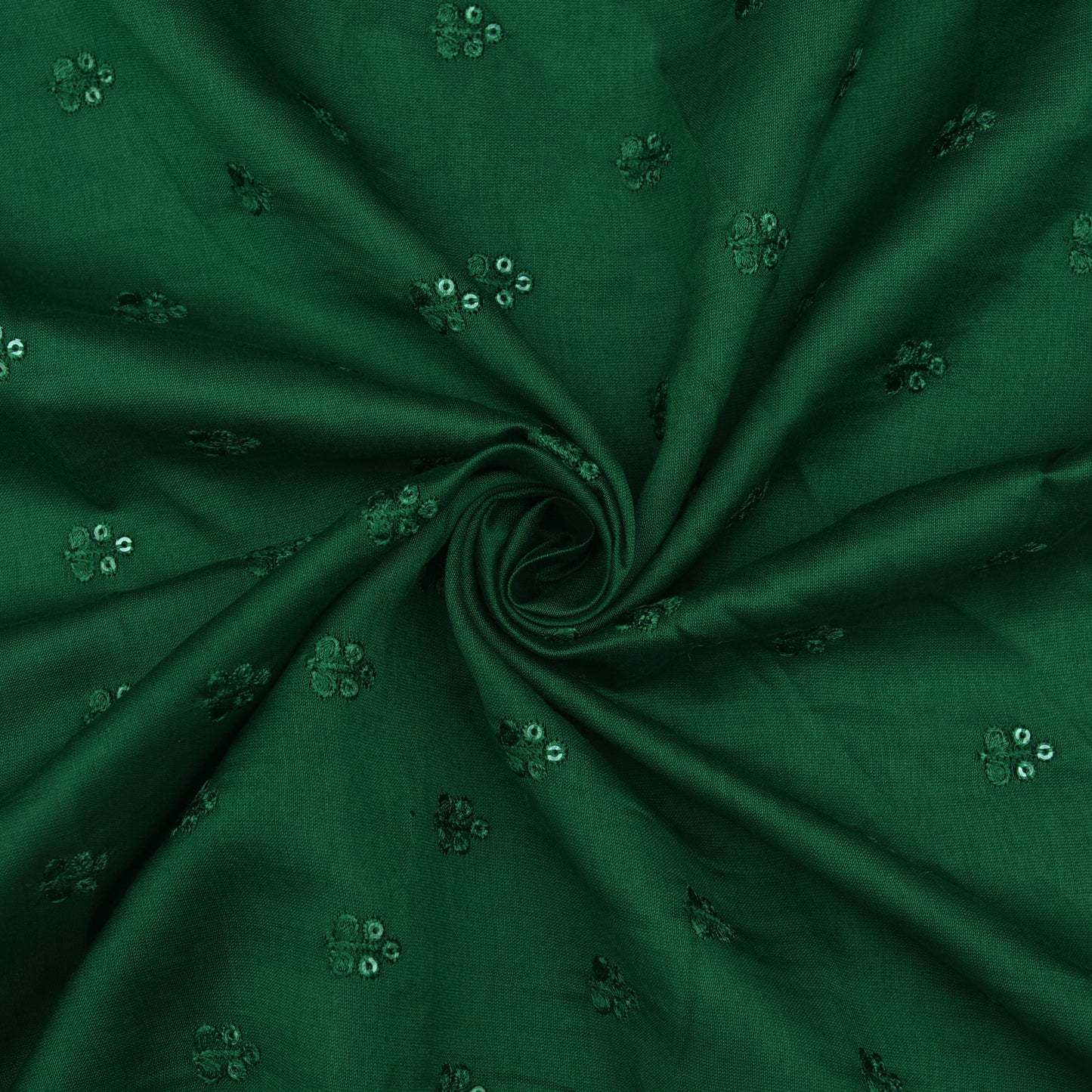 Bottle Green Color Chanderi Booti Fabric