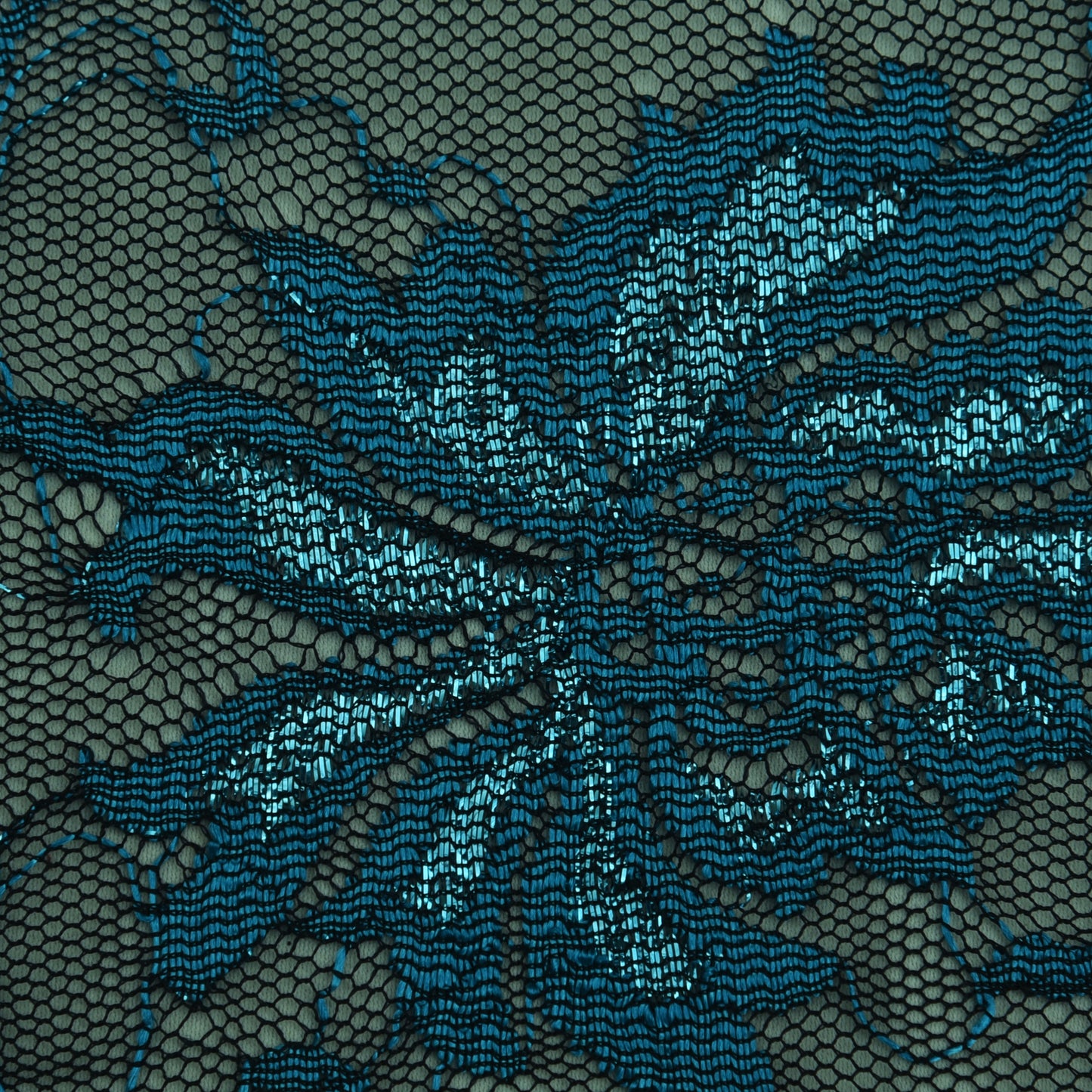 Blue Color Chantilly Lace Fabric