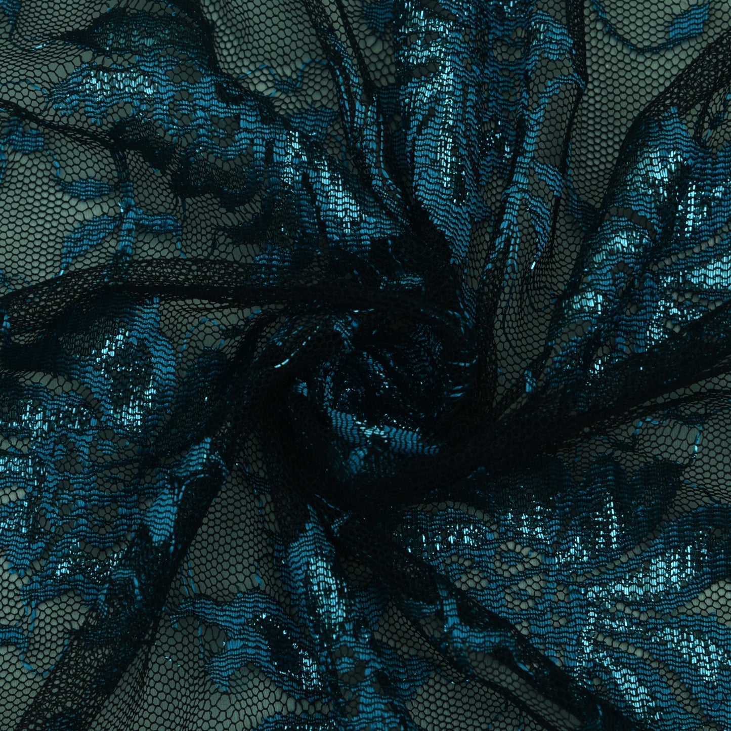 Blue Color Chantilly Lace Fabric