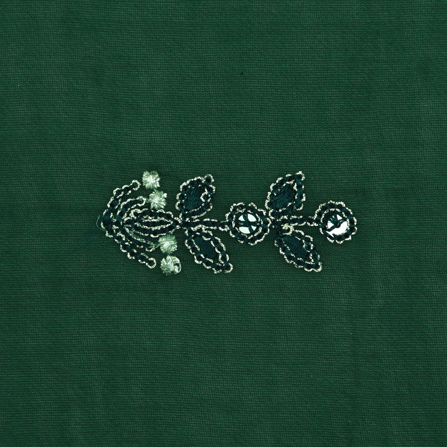 Bottle Green Color Chanderi Booti Fabric