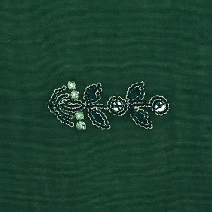 Bottle Green Color Chanderi Booti Fabric