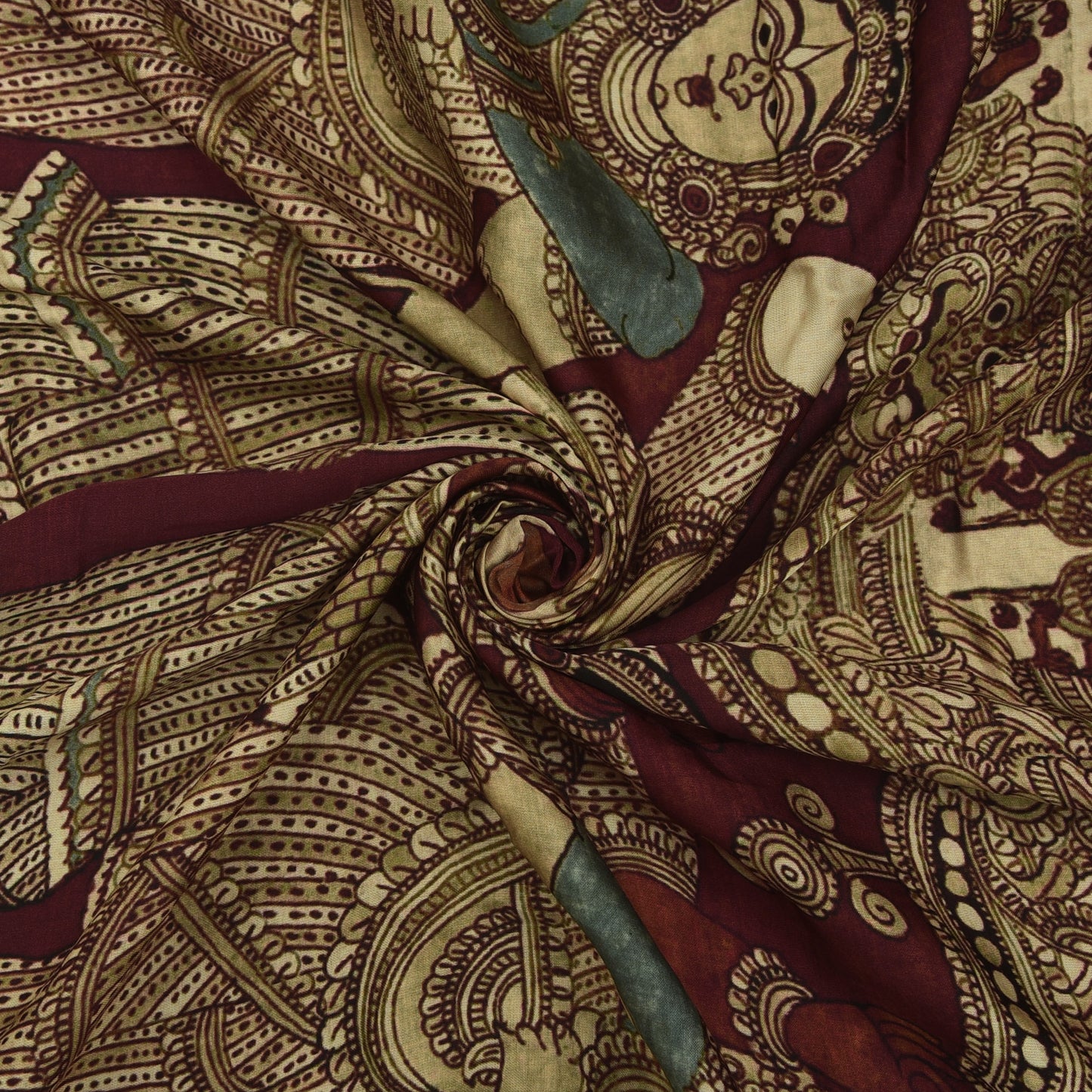 Multicolor Modal Satin Hydra Print Fabric
