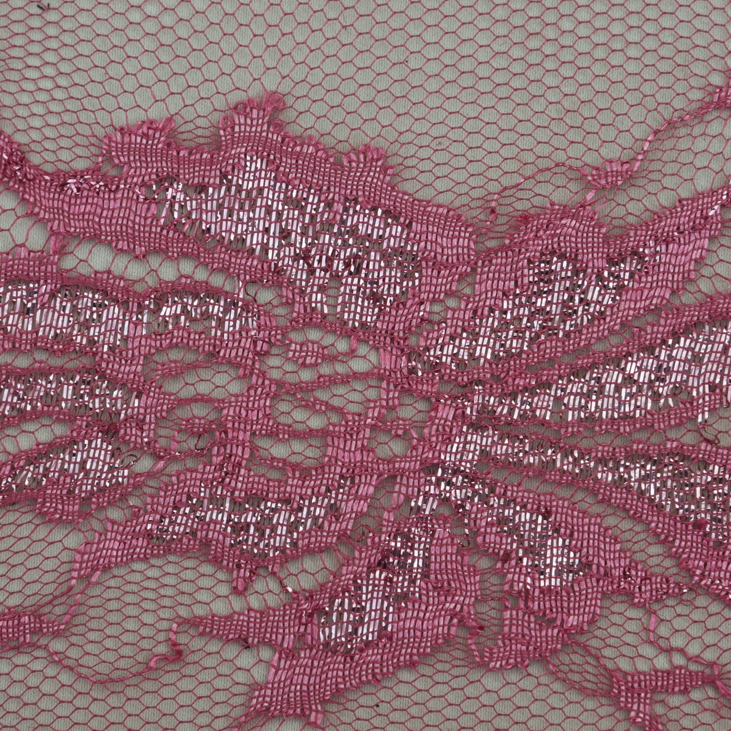 Pink Color Chantilly Lace Fabric