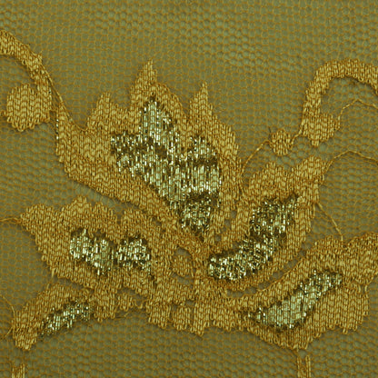 Mustard Color Chantilly Lace Fabric