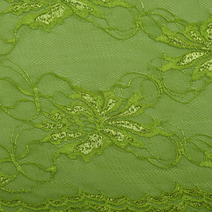 Green Color Chantilly Lace Fabric