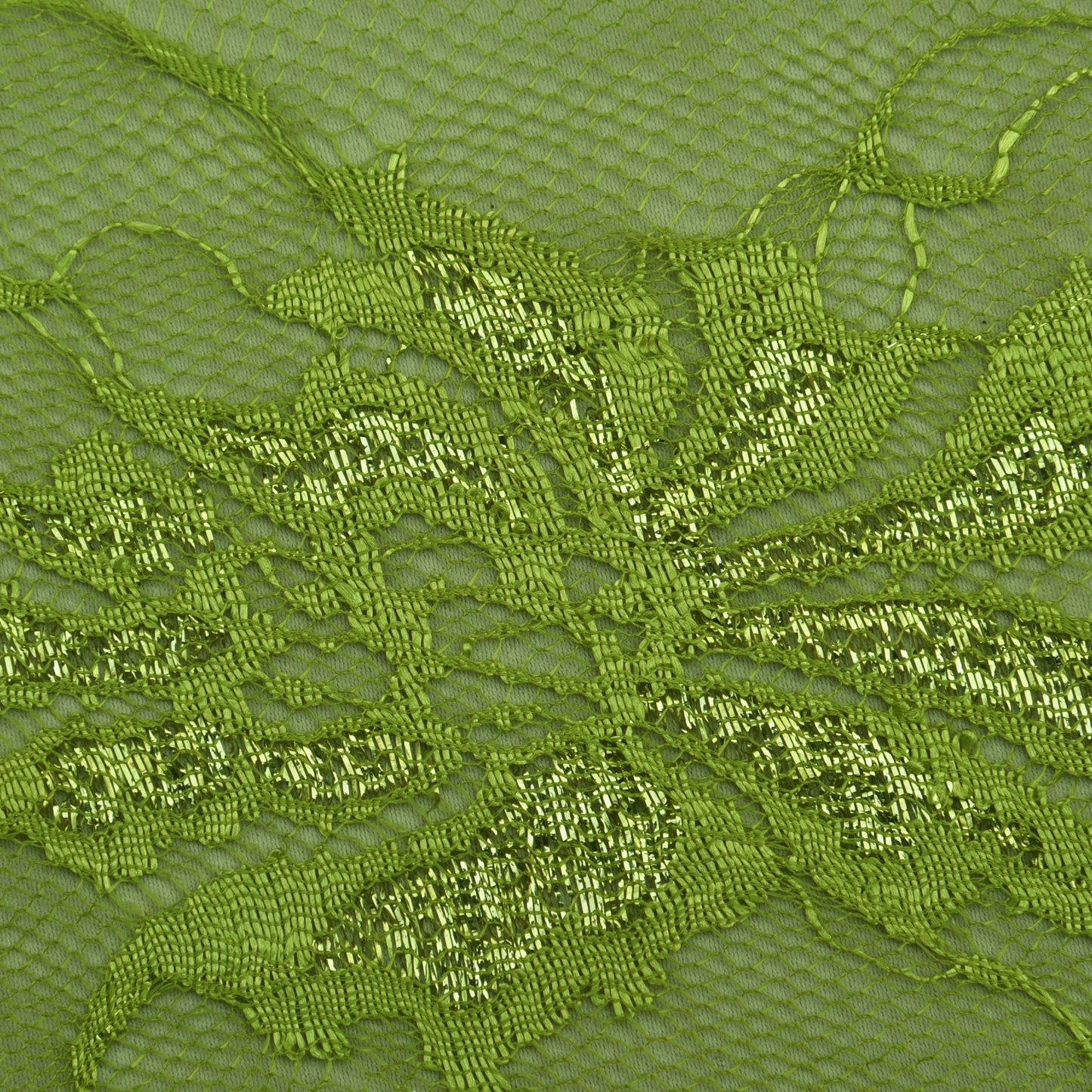 Green Color Chantilly Lace Fabric