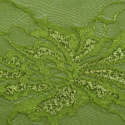 Green Color Chantilly Lace Fabric