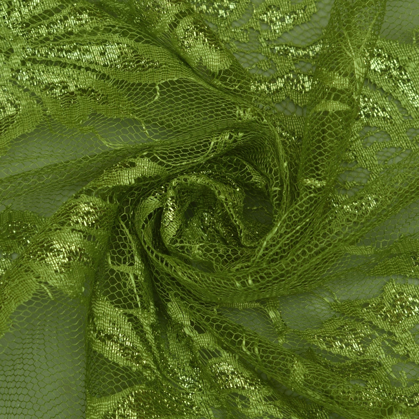 Green Color Chantilly Lace Fabric