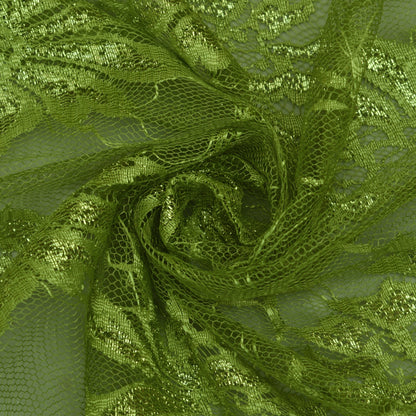 Green Color Chantilly Lace Fabric