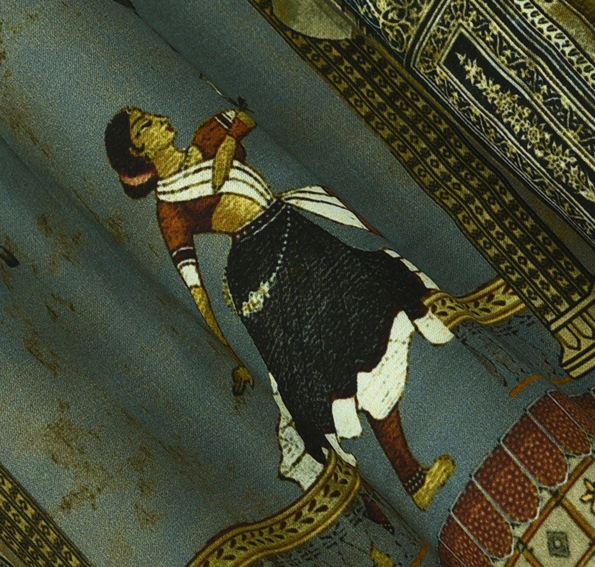 Multicolor Modal Satin Hydra Print Fabric