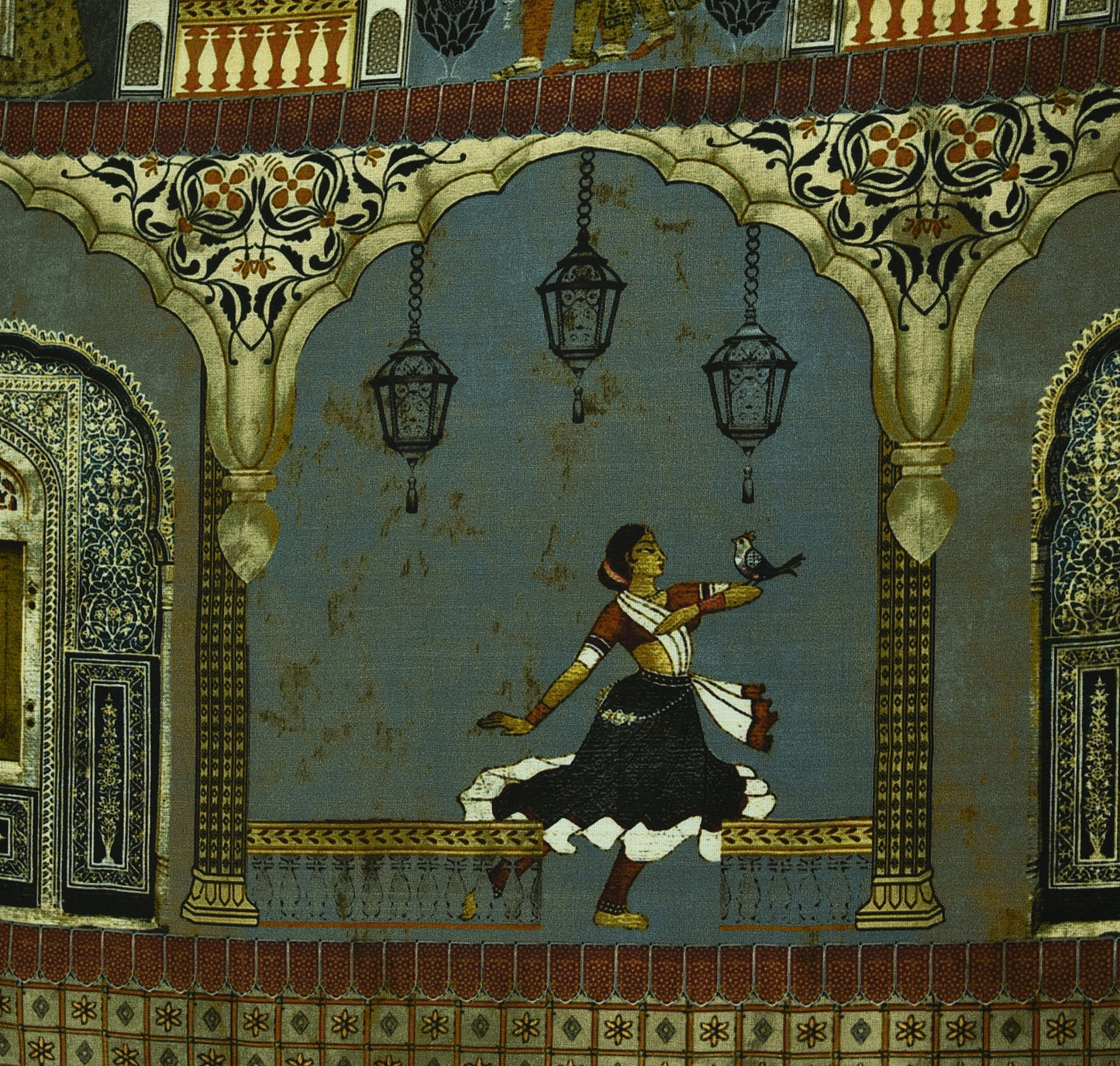 Multicolor Modal Satin Hydra Print Fabric