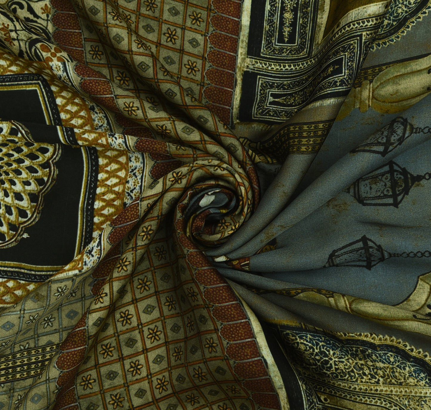 Multicolor Modal Satin Hydra Print Fabric