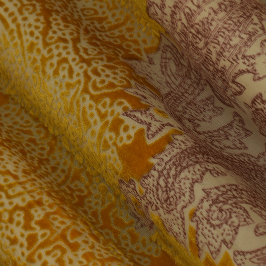 Mustard Color Pure Brasso Velvet Fabric