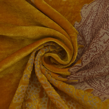 Mustard Color Pure Brasso Velvet Fabric