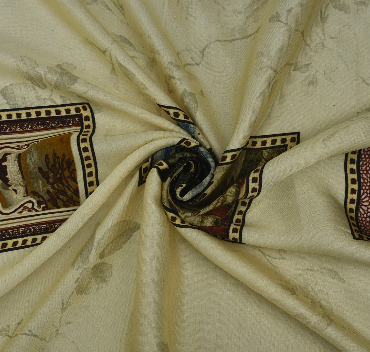 Multicolor Modal Satin Hydra Print Fabric