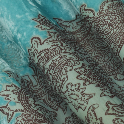 Sky Blue Color Pure Brasso Velvet Fabric