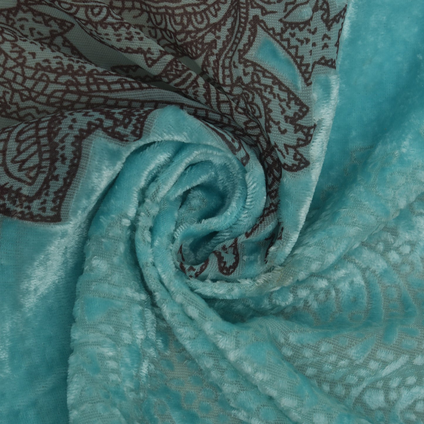 Sky Blue Color Pure Brasso Velvet Fabric