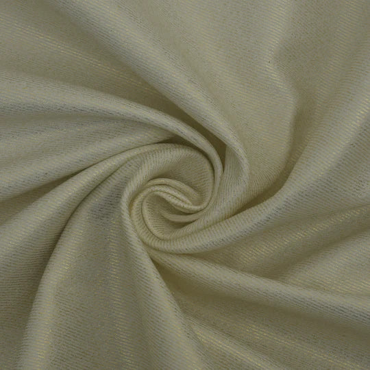 Cream Color Denim Foil Fabric (Cut Pieces 5Mtr)