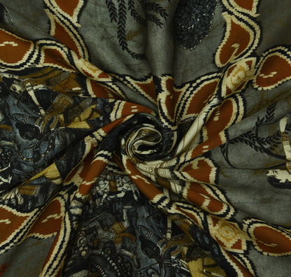 Multicolor Modal Satin Hydra Print Fabric