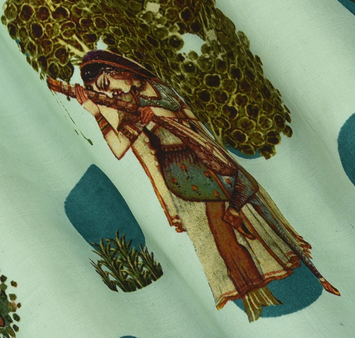 Multicolor Modal Satin Hydra Print Fabric