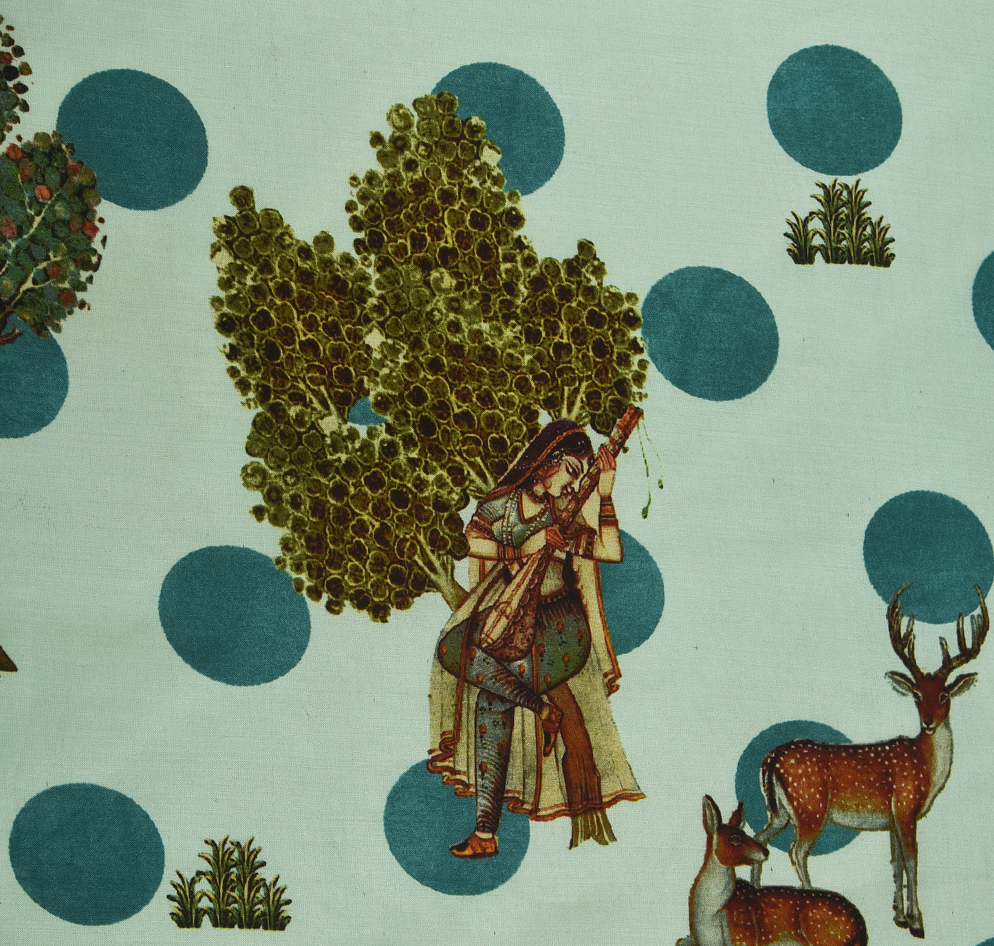 Multicolor Modal Satin Hydra Print Fabric