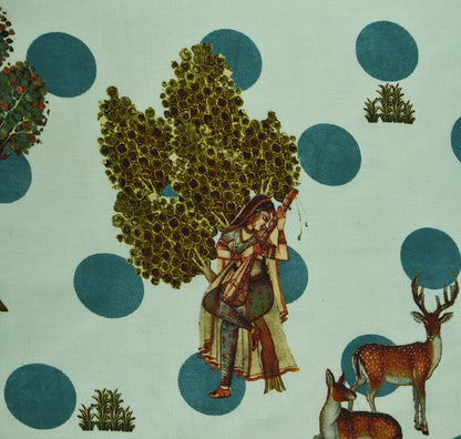 Multicolor Modal Satin Hydra Print Fabric