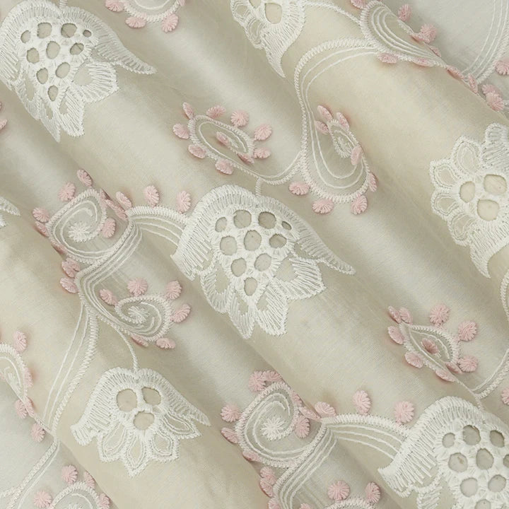 Chanderi Embroidery Fabric (Cut Pieces 1Mtr)