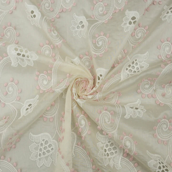 Chanderi Embroidery Fabric (Cut Pieces 1Mtr)