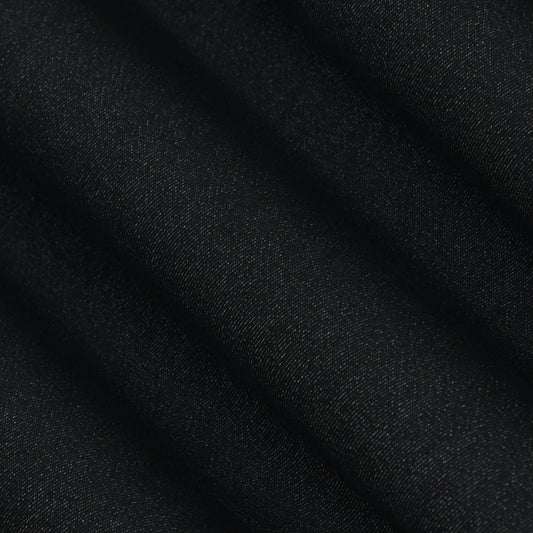 Black Color Heavy Denim Plain Fabric