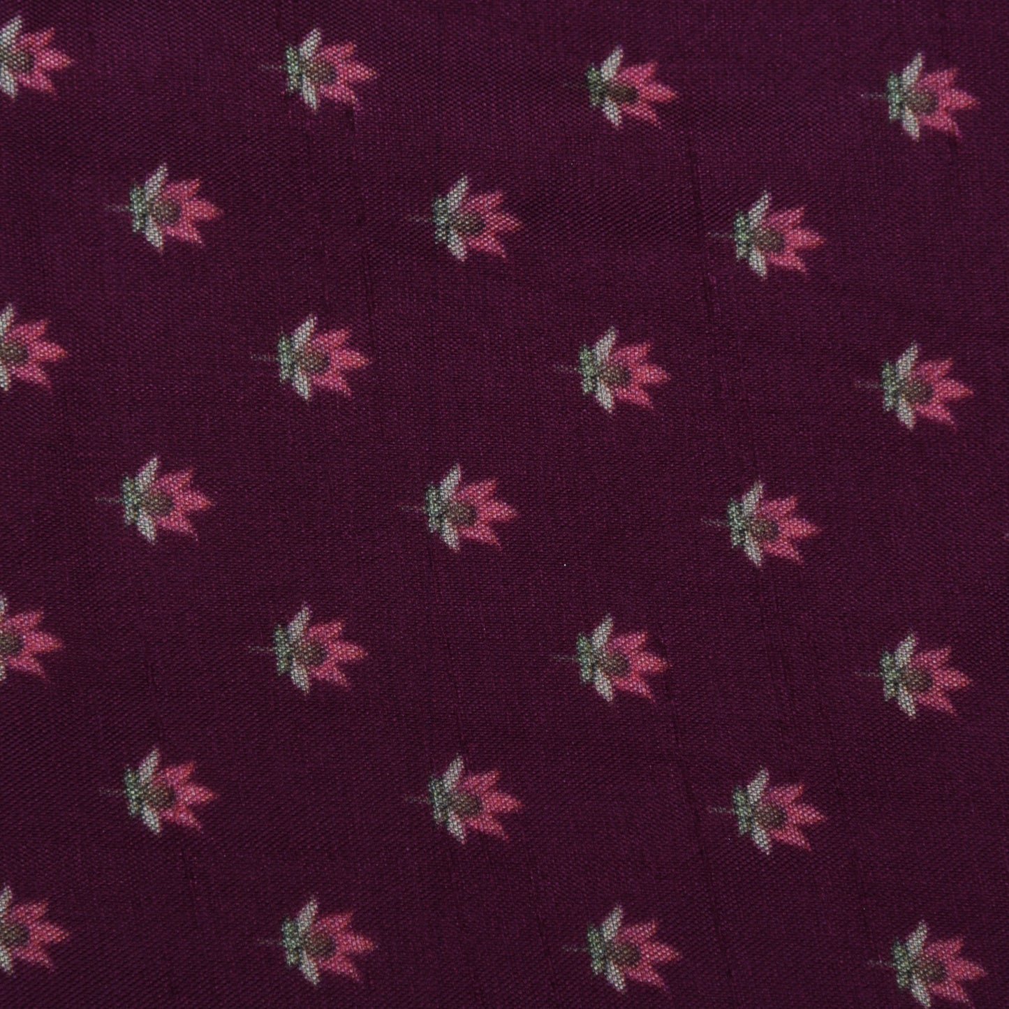 Purple Color Slub Silk Print Fabric