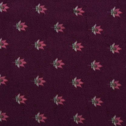 Purple Color Slub Silk Print Fabric