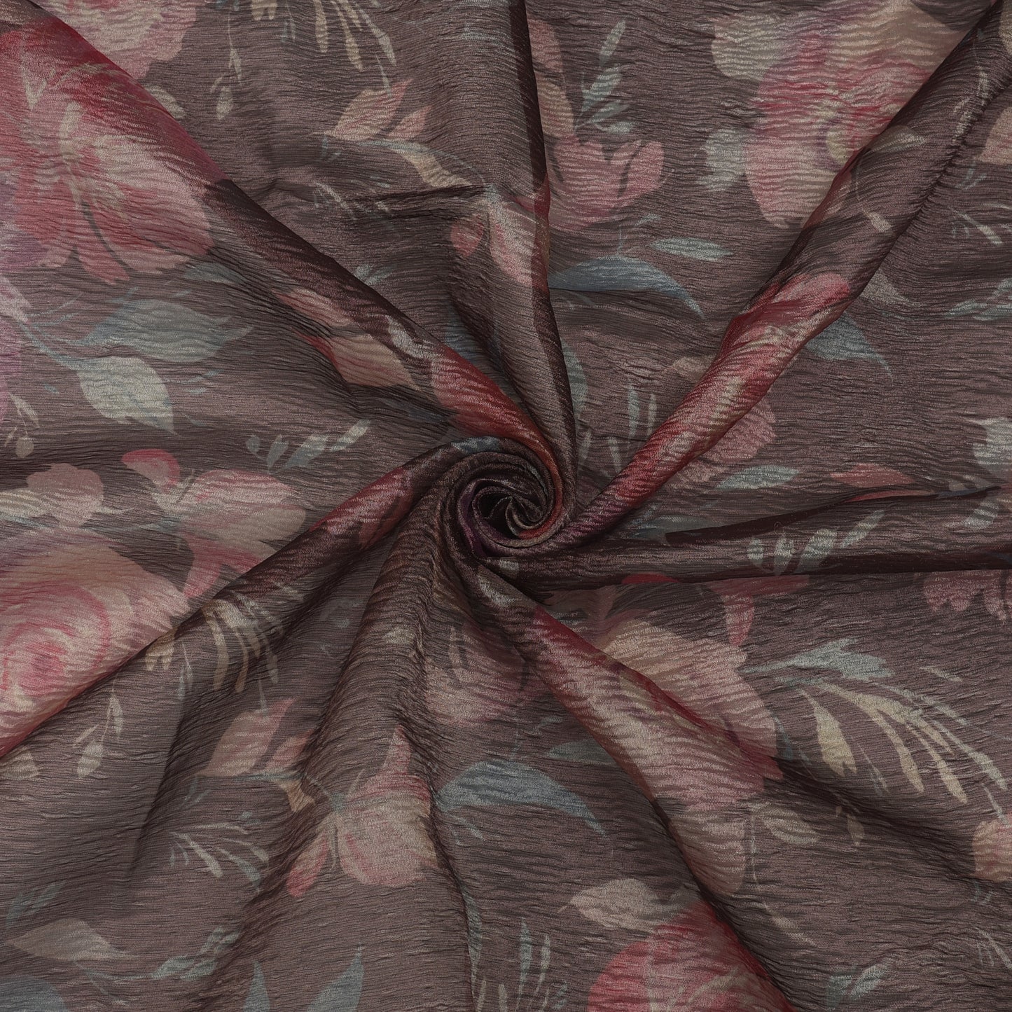 Multicolor Crush Tissue Print Fabric