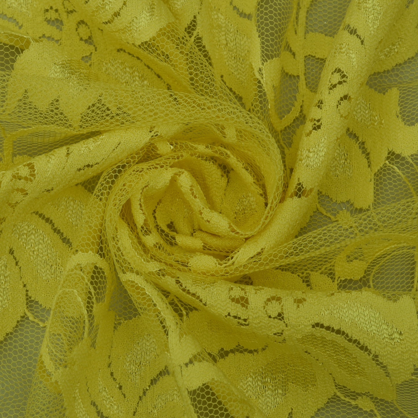 Yellow Color Chantilly Lace Fabric