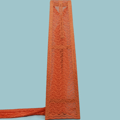 Orange Color Chantilly Net Fabric