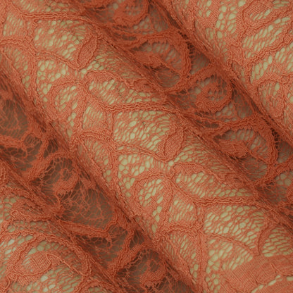 Orange Color Chantilly Net Fabric