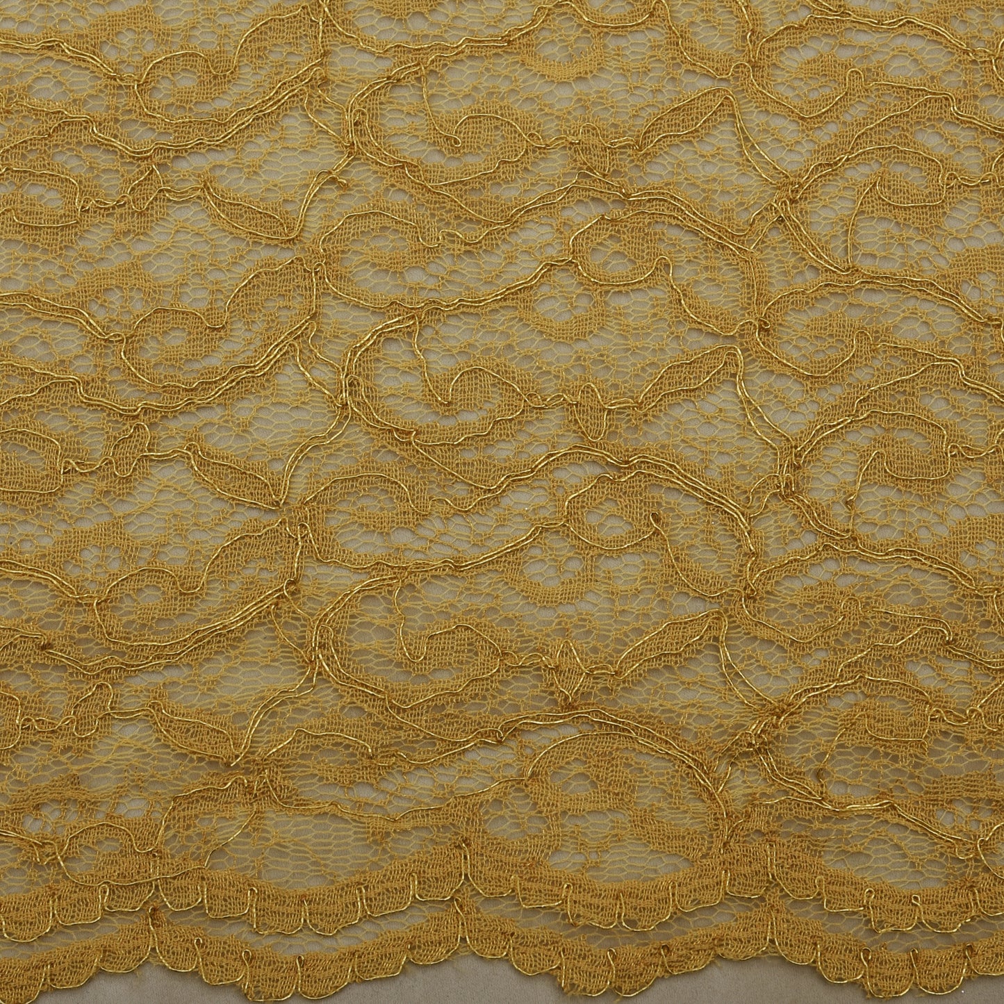 Beige Color Chantilly Lace Fabric