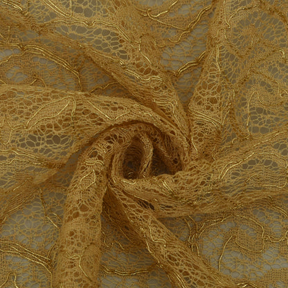 Beige Color Chantilly Lace Fabric