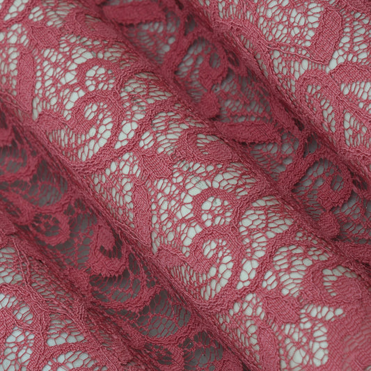 Pink Color Chantilly Net Fabric