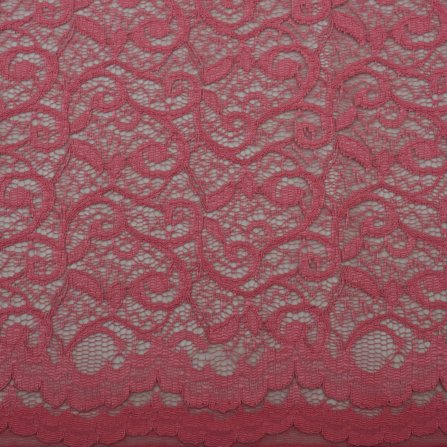 Pink Color Chantilly Net Fabric